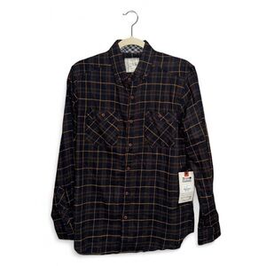 NWT Alexander Julian Men’s Brown Casual Button Down Flannel Size Small